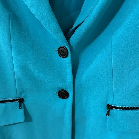 Calvin Klein Teal or Turquoise 2 button Blazer size 8 - Picture 4 of 7